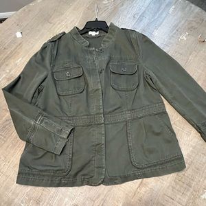 Loft olive cotton utility jacket. Rarely worn and in excellent shape